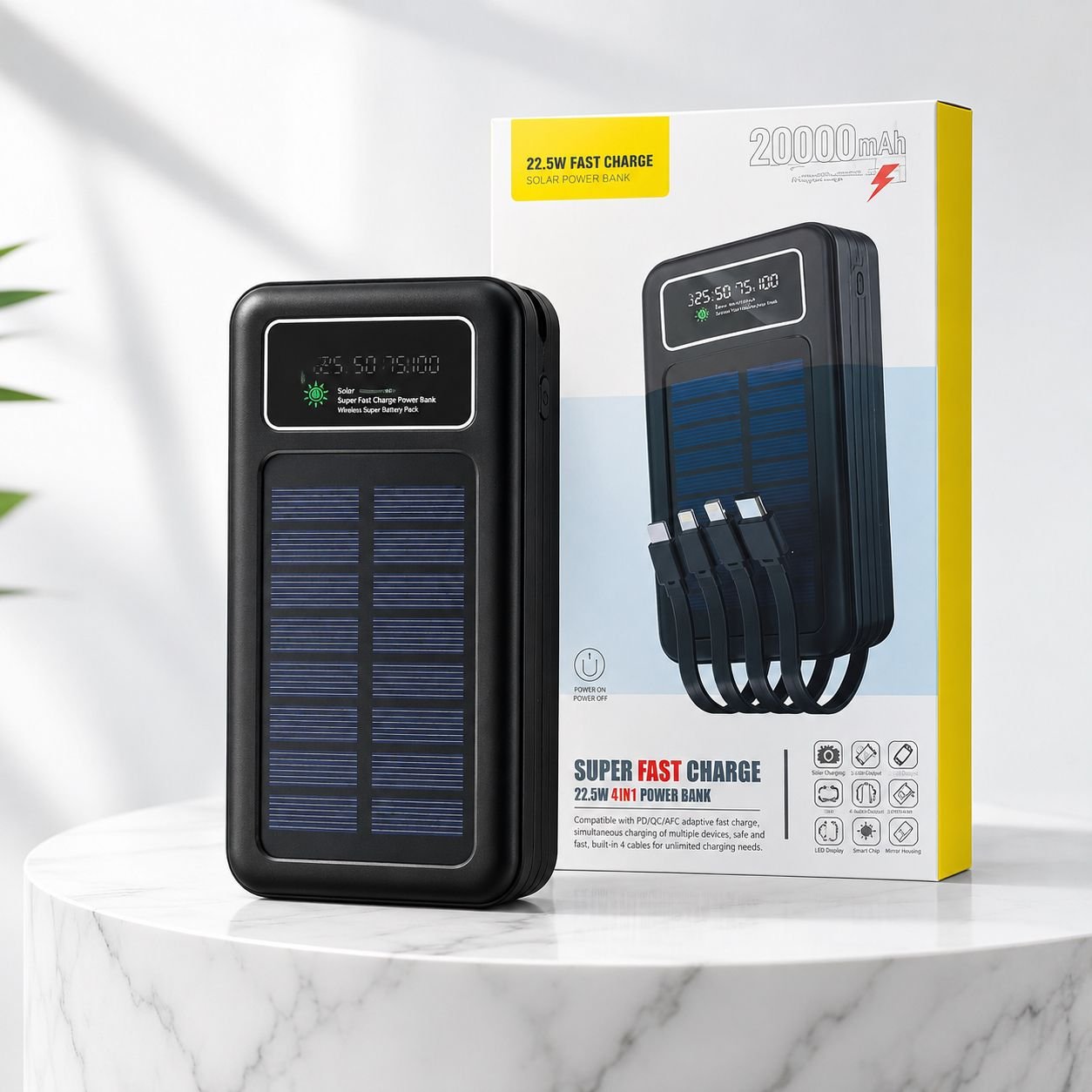 Dunspin Solar Power Bank 20000mAh – Portable Outdoor Power Bank
