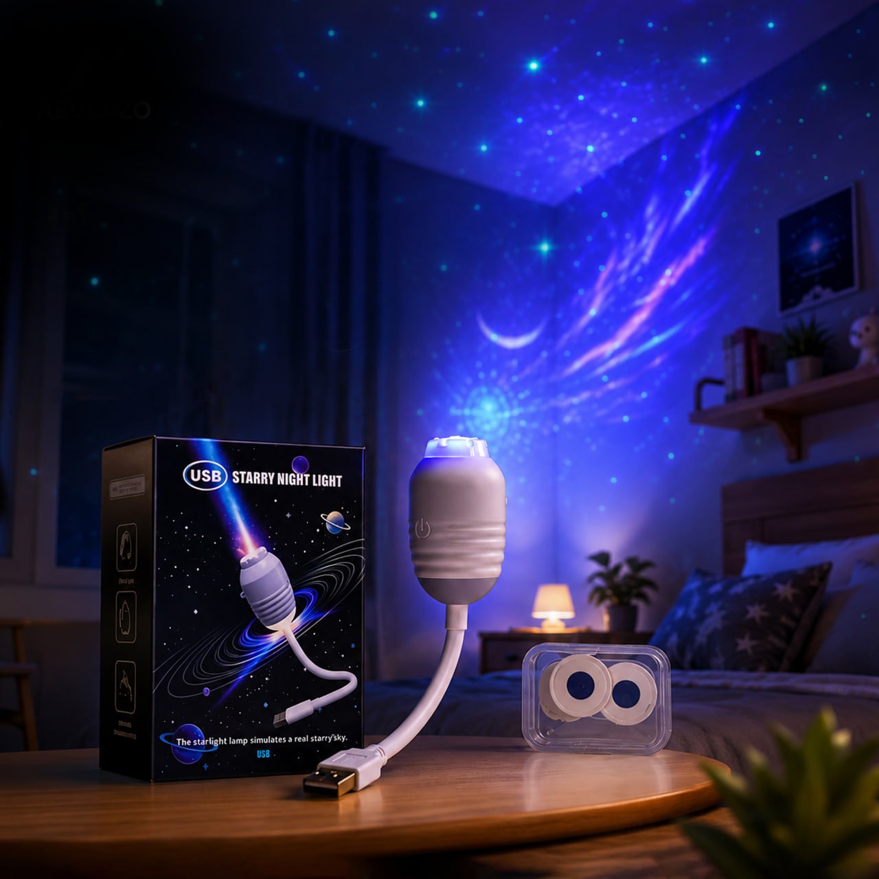 2-in-1 USB Starry Sky Projection Night Light